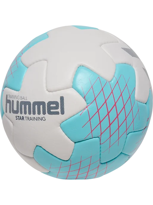 Hummel Star Training håndbold i hvid og turkis med pink netmønster
